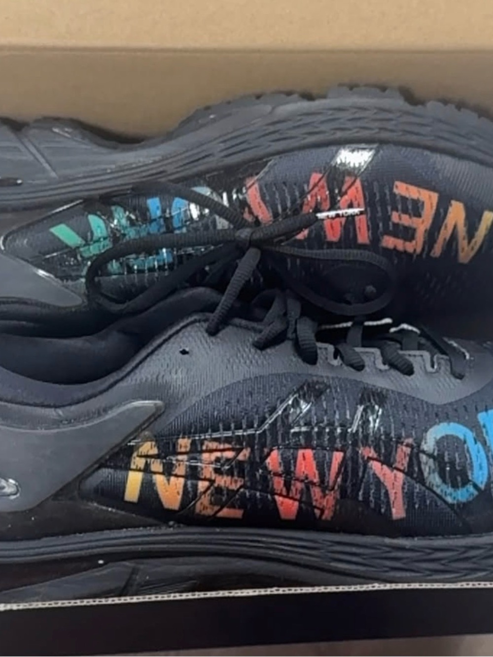 Asics Black Sneakers with Multicolor "NEWYORK" Graphic